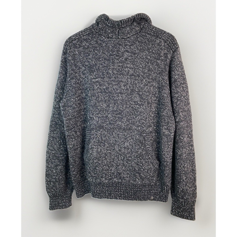 Roots Unisex XL Black Marled Cotton Blend Pullover Hoodie Sweater